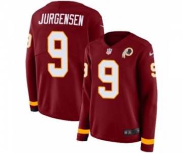 Women Nike Washington Redskins #9 Sonny Jurgensen Limited Burgundy Therma Long Sleeve NFL Jersey