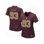 Women Nike Washington Redskins #93 Jonathan Allen Burgundy Red Alternate Stitched NFL Elite Jersey