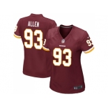 Women Nike Washington Redskins #93 Jonathan Allen Burgundy Red Team Color Stitched NFL Elite Jersey