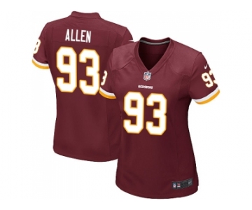 Women Nike Washington Redskins #93 Jonathan Allen Burgundy Red Team Color Stitched NFL Elite Jersey