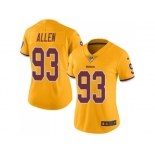 Women Nike Washington Redskins #93 Jonathan Allen Gold Stitched NFL Limited Rush Jersey