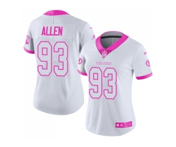 Women Nike Washington Redskins #93 Jonathan Allen White Pink Stitched NFL Limited Rush Fashion Jersey