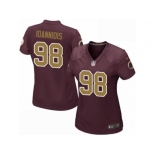 Women Nike Washington Redskins #98 Matthew Ioannidis Game Burgundy Red Gold Number Alternate 80TH Anniversary NFL Jersey