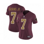 Women Washington Redskins #7 Dwayne Haskins Burgundy Red Gold Number Alternate 80TH Anniversary Vapor Untouchable Limited Player Football Jersey