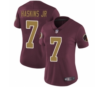 Women Washington Redskins #7 Dwayne Haskins Burgundy Red Gold Number Alternate 80TH Anniversary Vapor Untouchable Limited Player Football Jersey