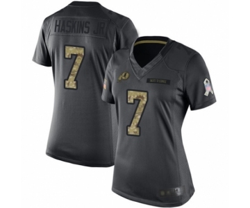 Women Washington Redskins #7 Dwayne Haskins Limited Black 2016 Salute to Service Football Jersey