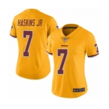 Women Washington Redskins #7 Dwayne Haskins Limited Gold Rush Vapor Untouchable Football Jersey