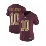 Women's Nike Washington Redskins #10 Paul Richardson Burgundy Red Gold Number Alternate 80TH Anniversary Vapor Untouchable Elite Player NFL Jersey