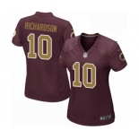 Women's Nike Washington Redskins #10 Paul Richardson Game Burgundy Red Gold Number Alternate 80TH Anniversary NFL Jersey