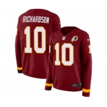 Women's Nike Washington Redskins #10 Paul Richardson Limited Burgundy Therma Long Sleeve NFL Jersey