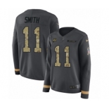 Women's Nike Washington Redskins #11 Alex Smith Limited Black Salute to Service Therma Long Sleeve NFL Jersey