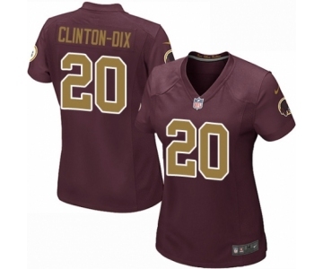 Women's Nike Washington Redskins #20 Ha Clinton-Dix Game Burgundy Red Gold Number Alternate 80TH Anniversary NFL Jersey