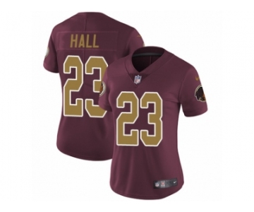 Women's Nike Washington Redskins #23 DeAngelo Hall Vapor Untouchable Limited Burgundy Red Gold Number Alternate 80TH Anniversary NFL Jersey