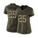 Women's Nike Washington Redskins #25 Chris Thompson Elite Green Salute to Service NFL Jersey