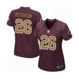 Women's Nike Washington Redskins #26 Adrian Peterson Game Burgundy Red Gold Number Alternate 80TH Anniversary NFL Jersey