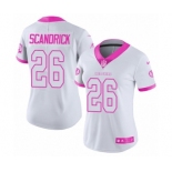 Women's Nike Washington Redskins #26 Orlando Scandrick Limited White Pink Rush Fashion NFL Jersey