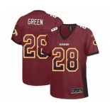 Women's Nike Washington Redskins #28 Darrell Green Elite Burgundy Red Drift Fashion NFL Jersey