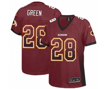 Women's Nike Washington Redskins #28 Darrell Green Elite Burgundy Red Drift Fashion NFL Jersey