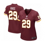 Women's Nike Washington Redskins #29 Derrius Guice Game Burgundy Red Team Color NFL Jersey