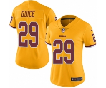 Women's Nike Washington Redskins #29 Derrius Guice Limited Gold Rush Vapor Untouchable NFL Jersey