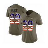 Women's Nike Washington Redskins #29 Derrius Guice Limited Olive USA Flag 2017 Salute to Service NFL Jersey