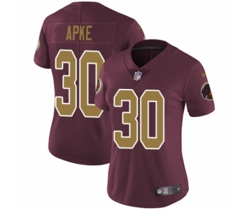 Women's Nike Washington Redskins #30 Troy Apke Burgundy Red Gold Number Alternate 80TH Anniversary Vapor Untouchable Elite Player NFL Jersey