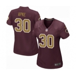 Women's Nike Washington Redskins #30 Troy Apke Game Burgundy Red Gold Number Alternate 80TH Anniversary NFL Jersey