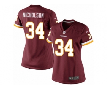 Women's Nike Washington Redskins #34 Montae Nicholson Limited Burgundy Red Team Color NFL Jersey