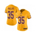 Women's Nike Washington Redskins #35 Dashaun Phillips Limited Gold Rush NFL Jersey