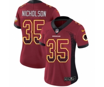 Women's Nike Washington Redskins #35 Montae Nicholson Limited Red Rush Drift Fashion NFL Jersey