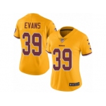 Women's Nike Washington Redskins #39 Josh Evans Limited Gold Rush NFL Jersey