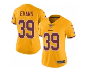 Women's Nike Washington Redskins #39 Josh Evans Limited Gold Rush NFL Jersey