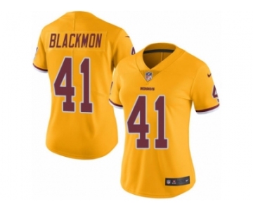 Women's Nike Washington Redskins #41 Will Blackmon Limited Gold Rush NFL Jersey