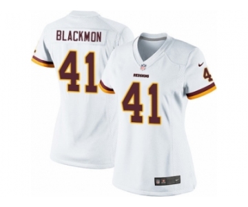 Women's Nike Washington Redskins #41 Will Blackmon Limited White NFL Jersey