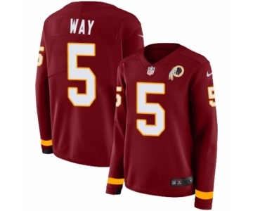 Women's Nike Washington Redskins #5 Tress Way Limited Burgundy Therma Long Sleeve NFL Jersey