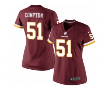 Women's Nike Washington Redskins #51 Will Compton Limited Burgundy Red Team Color NFL Jersey