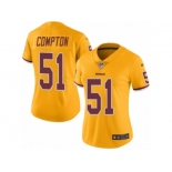 Women's Nike Washington Redskins #51 Will Compton Limited Gold Rush NFL Jersey