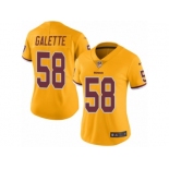 Women's Nike Washington Redskins #58 Junior Galette Limited Gold Rush NFL Jersey