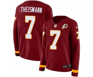 Women's Nike Washington Redskins #7 Joe Theismann Limited Burgundy Therma Long Sleeve NFL Jersey