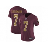 Women's Nike Washington Redskins #7 Joe Theismann Vapor Untouchable Limited Burgundy Red Gold Number Alternate 80TH Anniversary NFL Jersey