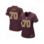 Women's Nike Washington Redskins #70 Sam Huff Game Burgundy Red Gold Number Alternate 80TH Anniversary NFL Jersey