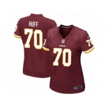 Women's Nike Washington Redskins #70 Sam Huff Game Burgundy Red Team Color NFL Jerse