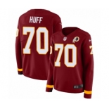 Women's Nike Washington Redskins #70 Sam Huff Limited Burgundy Therma Long Sleeve NFL Jersey