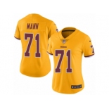 Women's Nike Washington Redskins #71 Charles Mann Limited Gold Rush NFL Jersey