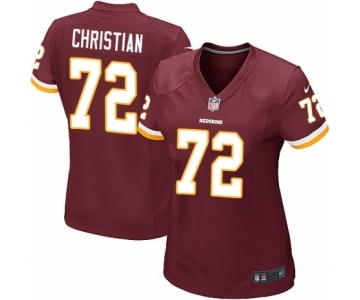 Women's Nike Washington Redskins #72 Geron Christian Game Burgundy Red Team Color NFL Jersey