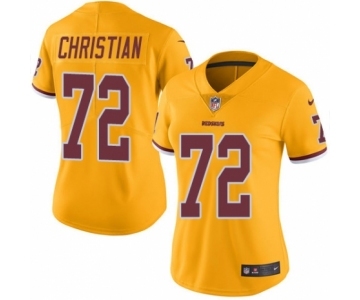 Women's Nike Washington Redskins #72 Geron Christian Limited Gold Rush Vapor Untouchable NFL Jersey