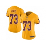 Women's Nike Washington Redskins #73 Ziggy Hood Limited Gold Rush NFL Jersey