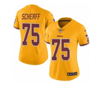 Women's Nike Washington Redskins #75 Brandon Scherff Limited Gold Rush NFL Jersey