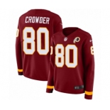 Women's Nike Washington Redskins #80 Jamison Crowder Limited Burgundy Therma Long Sleeve NFL Jersey