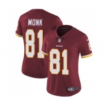 Women's Nike Washington Redskins #81 Art Monk Elite Burgundy Red Team Color NFL Jersey